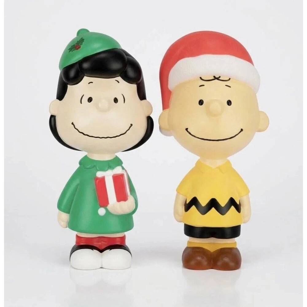 22" Lucy and Charlie Brown LED Lighted Blow Mold Outdoor Christmas Decor Peanuts
